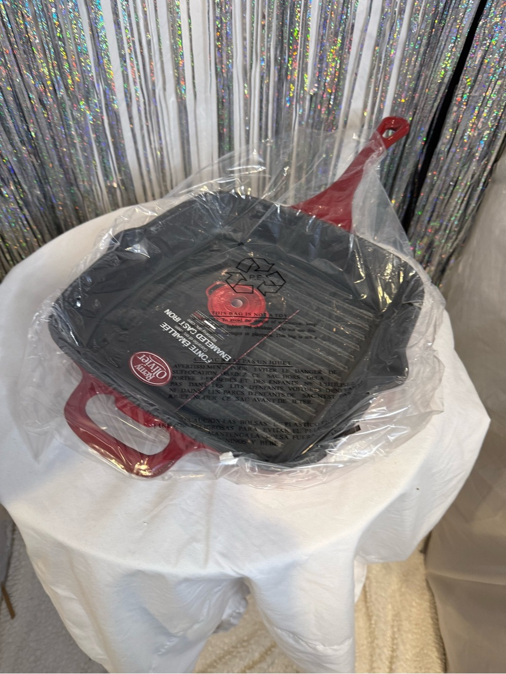 Cast Iron Square Grill Skillet - Red - Picture 5 of 10